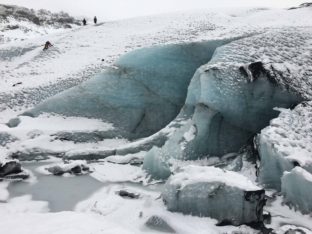 Blue glacier ice
