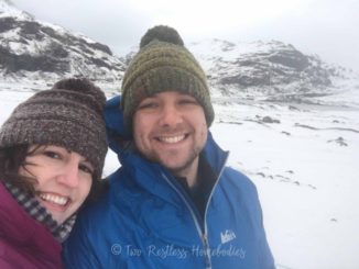 Meagan and Luke being chilly at Solheimajokull