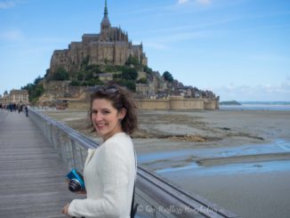 Meagan outside Le Mont Saint Michel