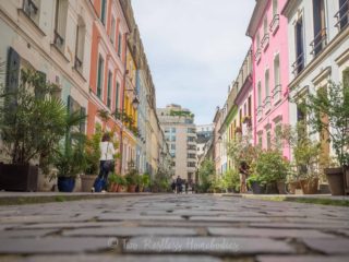 Rue Cremieux cobblestone street view