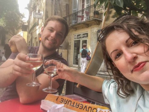 avignon luke and meagan lunching