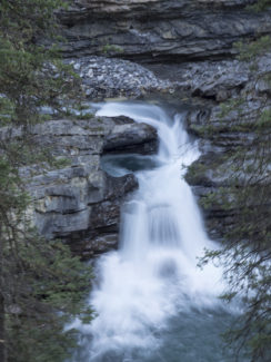 one of johnston canyon's waterfalls