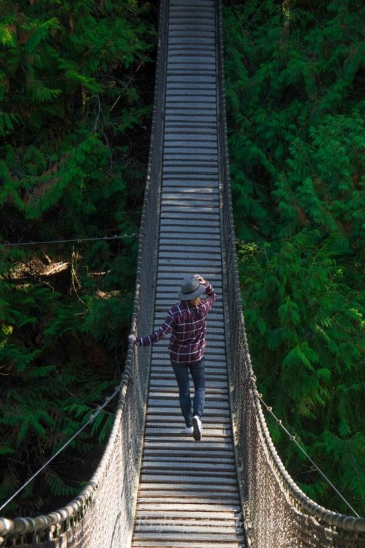 Suspension bridge walk in Lynn Canyon, Vancouver BC