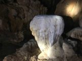 Sparkling stalagmite in Footprint Cave